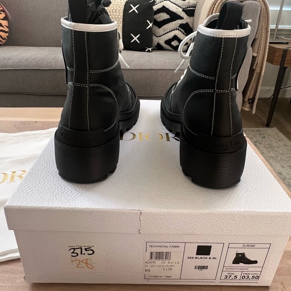 CHRISTIAN DIOR Technical Fabric D-Rise Low Boots 37.5 Black - Picture 8 of 11
